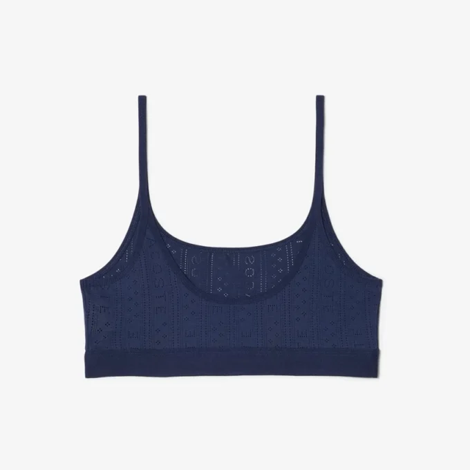 Bralette con logo in punto di rete Bralette con logo in punto di rete