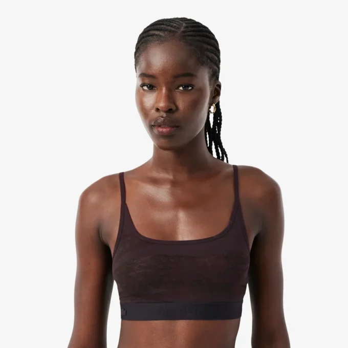 Bralette in rete con dettaglio coccodrillo Bralette in rete con dettaglio coccodrillo