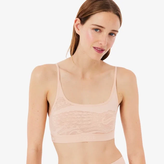 Bralette in rete con dettaglio coccodrillo Bralette in rete con dettaglio coccodrillo