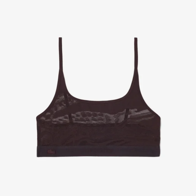 Bralette in rete con dettaglio coccodrillo Bralette in rete con dettaglio coccodrillo