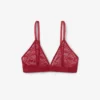 Bralette triangolare con pizzo e logo Bralette triangolare con pizzo e logo
