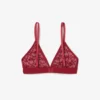 Bralette triangolare con pizzo e logo Bralette triangolare con pizzo e logo
