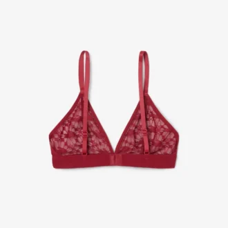 Bralette triangolare con pizzo e logo