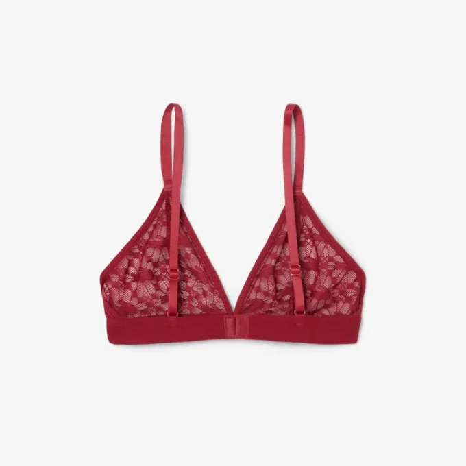 Bralette triangolare con pizzo e logo Bralette triangolare con pizzo e logo