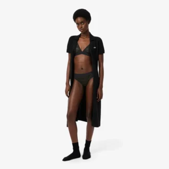 Bralette triangolare con pizzo e logo