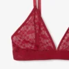 Bralette triangolare con pizzo e logo Bralette triangolare con pizzo e logo