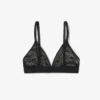 Bralette triangolare con pizzo e logo Bralette triangolare con pizzo e logo