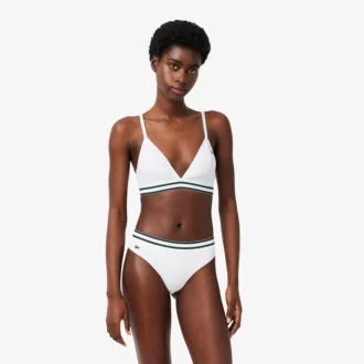 Bralette triangolare in cotone a costine