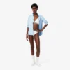 Bralette triangolare in cotone a costine Bralette triangolare in cotone a costine