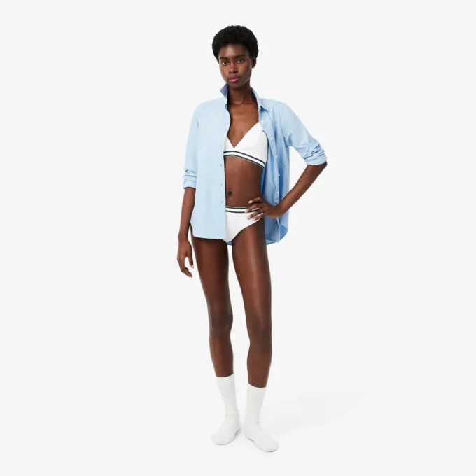 Bralette triangolare in cotone a costine Bralette triangolare in cotone a costine