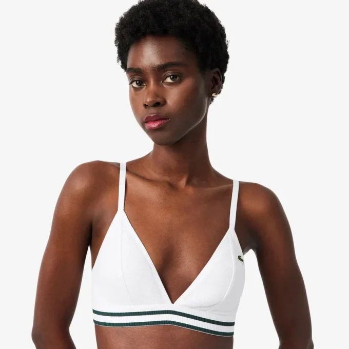Bralette triangolare in cotone a costine Bralette triangolare in cotone a costine