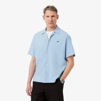 Camicia a maniche corte in piqué dalla vestibilità comoda