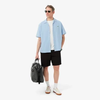 Camicia a maniche corte in piqué dalla vestibilità comoda