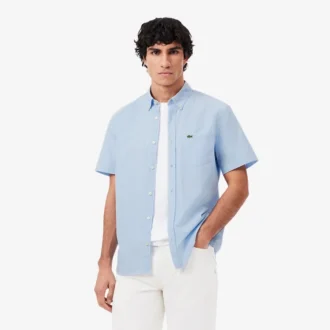 Camicia a quadretti da uomo a maniche corte e vestibilità regolare