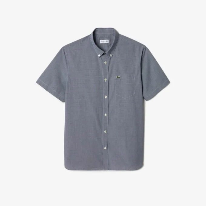 Camicia a quadretti da uomo a maniche corte e vestibilità regolare Camicia a quadretti da uomo a maniche corte e vestibilità regolare