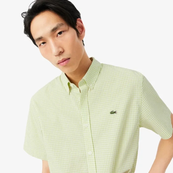 Camicia a quadri a maniche corte, vestibilità regolare Camicia a quadri a maniche corte, vestibilità regolare