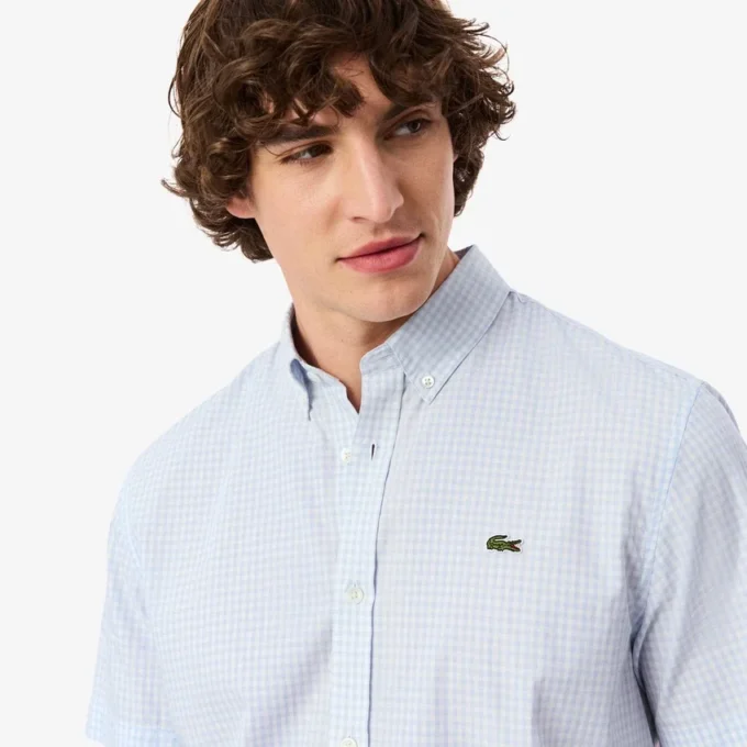 Camicia a quadri a maniche corte, vestibilità regolare Camicia a quadri a maniche corte, vestibilità regolare