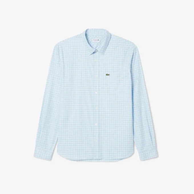 Camicia a quadri elasticizzata da uomo, vestibilità regolare Camicia a quadri elasticizzata da uomo, vestibilità regolare