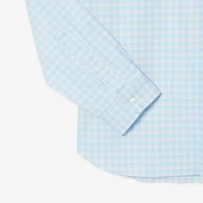 Camicia a quadri elasticizzata da uomo, vestibilità regolare Camicia a quadri elasticizzata da uomo, vestibilità regolare
