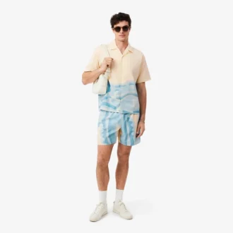 Camicia a righe con coccodrillo, vestibilità comoda