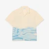 Camicia a righe con coccodrillo, vestibilità comoda Camicia a righe con coccodrillo, vestibilità comoda