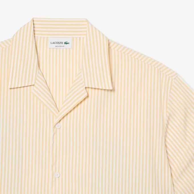 Camicia a righe con coccodrillo, vestibilità comoda Camicia a righe con coccodrillo, vestibilità comoda