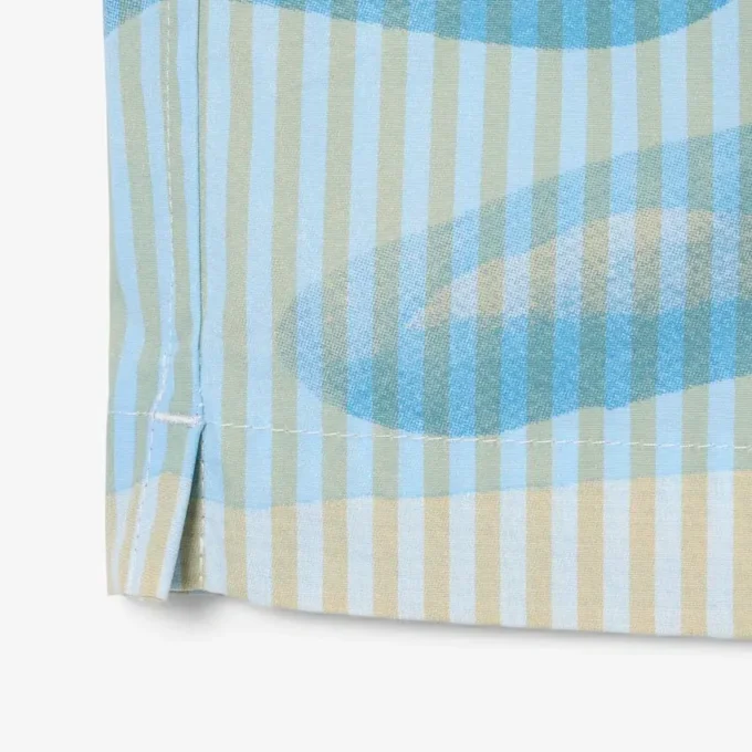 Camicia a righe con coccodrillo, vestibilità comoda Camicia a righe con coccodrillo, vestibilità comoda