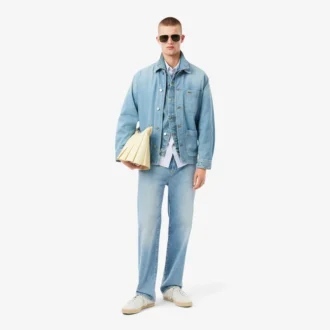 Camicia a righe in cotone pinpoint da uomo, vestibilità regolare