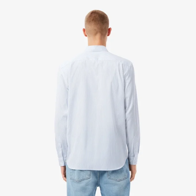 Camicia a righe in cotone pinpoint da uomo, vestibilità regolare Camicia a righe in cotone pinpoint da uomo, vestibilità regolare