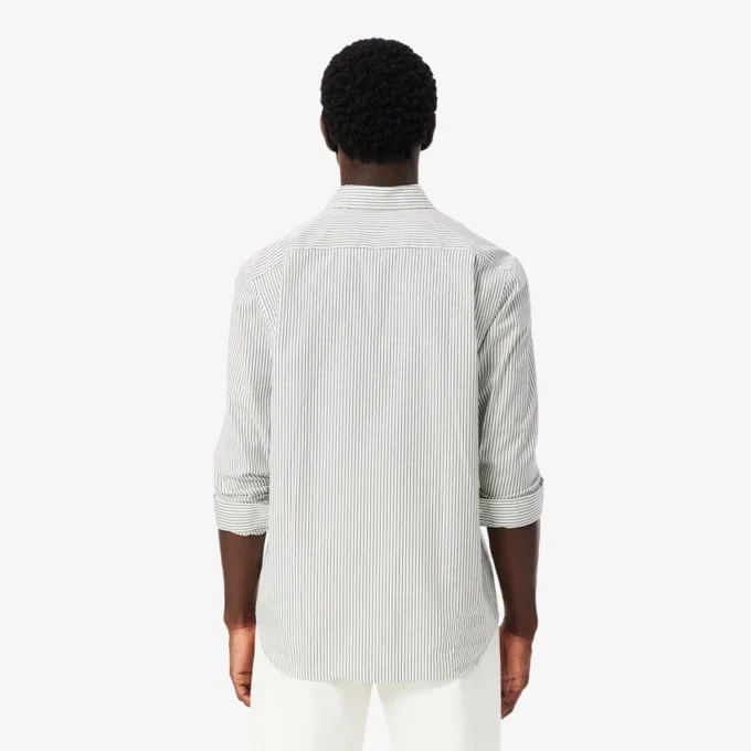 Camicia a righe in cotone pinpoint da uomo, vestibilità regolare Camicia a righe in cotone pinpoint da uomo, vestibilità regolare
