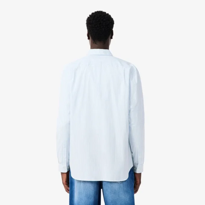 Camicia a righe in cotone pinpoint da uomo, vestibilità regolare Camicia a righe in cotone pinpoint da uomo, vestibilità regolare
