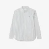 Camicia a righe in cotone pinpoint da uomo, vestibilità regolare Camicia a righe in cotone pinpoint da uomo, vestibilità regolare