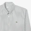 Camicia a righe in cotone pinpoint da uomo, vestibilità regolare Camicia a righe in cotone pinpoint da uomo, vestibilità regolare