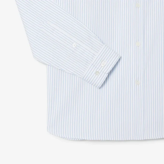 Camicia a righe in cotone pinpoint da uomo, vestibilità regolare Camicia a righe in cotone pinpoint da uomo, vestibilità regolare