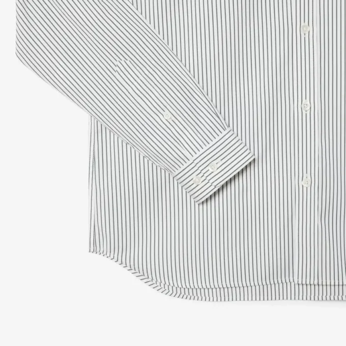 Camicia a righe in cotone pinpoint da uomo, vestibilità regolare Camicia a righe in cotone pinpoint da uomo, vestibilità regolare