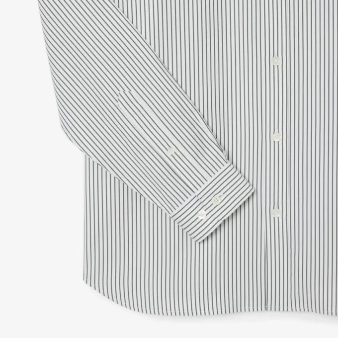 Camicia a righe in cotone pinpoint da uomo, vestibilità regolare Camicia a righe in cotone pinpoint da uomo, vestibilità regolare