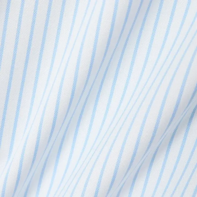 Camicia a righe in cotone pinpoint da uomo, vestibilità regolare Camicia a righe in cotone pinpoint da uomo, vestibilità regolare
