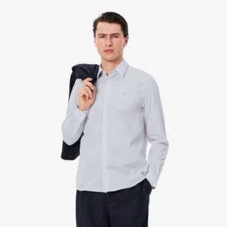 Camicia da uomo a righe con colletto button-down e vestibilità regolare