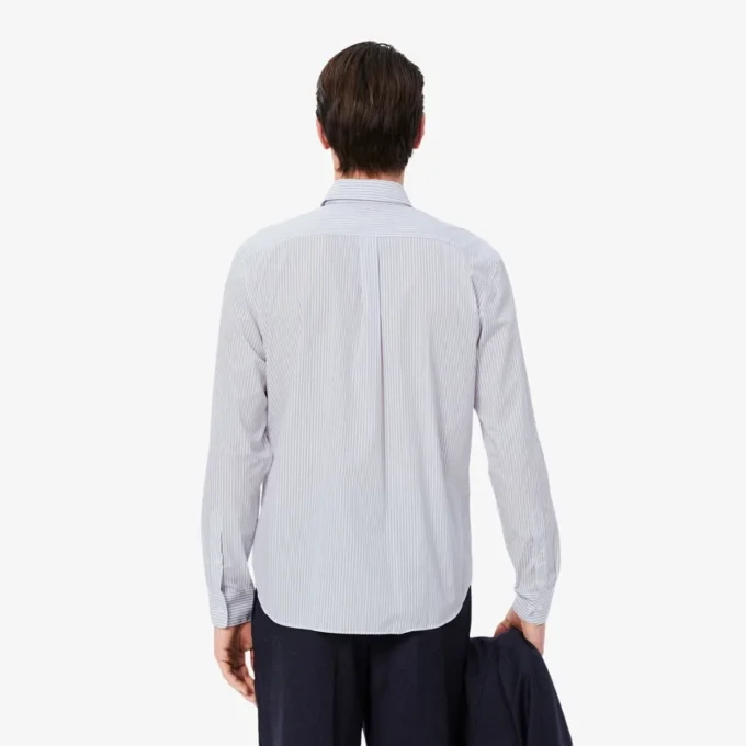 Camicia da uomo a righe con colletto button-down e vestibilità regolare Camicia da uomo a righe con colletto button-down e vestibilità regolare