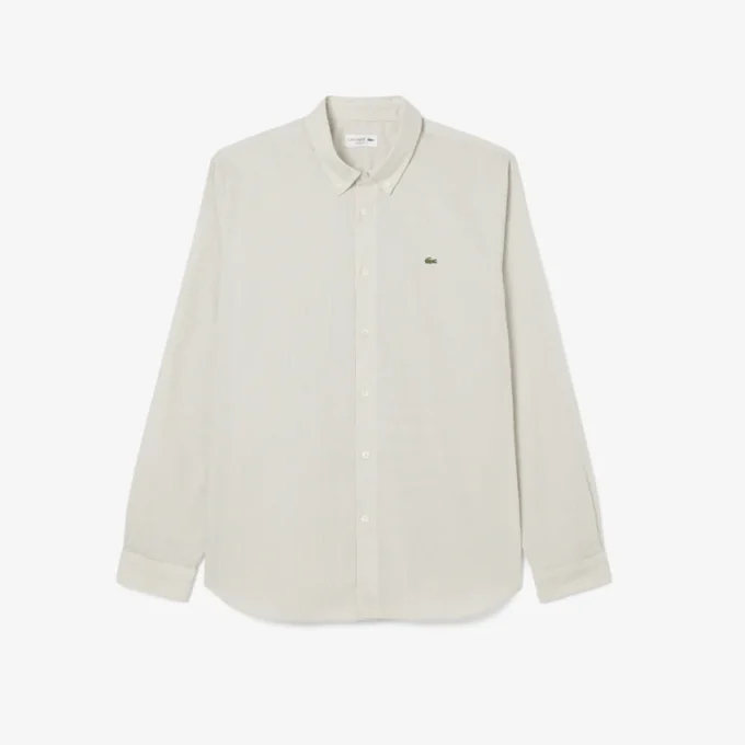 Camicia da uomo a righe con colletto button-down e vestibilità regolare Camicia da uomo a righe con colletto button-down e vestibilità regolare