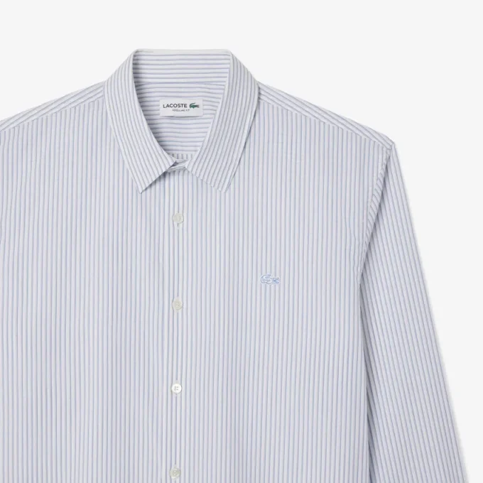 Camicia da uomo a righe con colletto button-down e vestibilità regolare Camicia da uomo a righe con colletto button-down e vestibilità regolare
