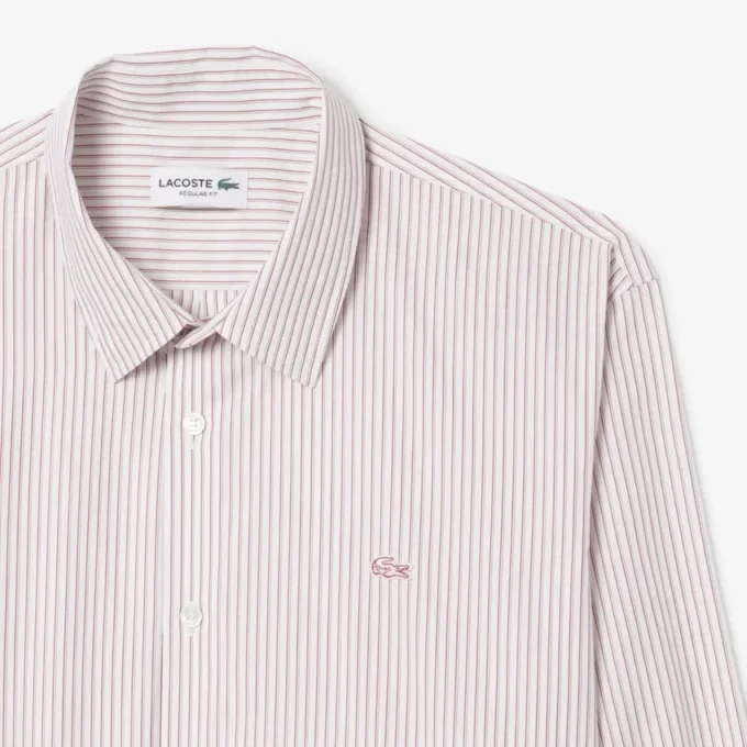 Camicia da uomo a righe con colletto button-down e vestibilità regolare Camicia da uomo a righe con colletto button-down e vestibilità regolare