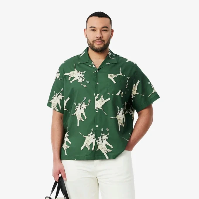 Camicia da uomo dalla vestibilità comoda con stampa Rena Lacoste Camicia da uomo dalla vestibilità comoda con stampa Rena Lacoste