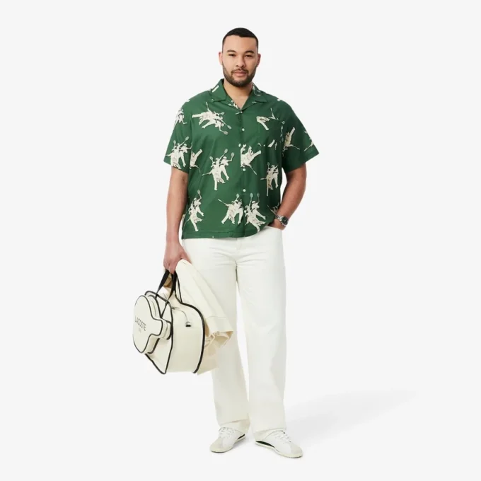 Camicia da uomo dalla vestibilità comoda con stampa Rena Lacoste Camicia da uomo dalla vestibilità comoda con stampa Rena Lacoste