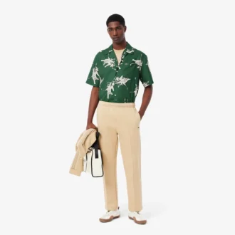 Camicia da uomo dalla vestibilità comoda con stampa Rena Lacoste