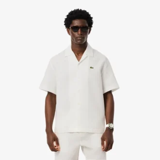 Camicia da uomo dalla vestibilità comoda con trama a nido d’ape