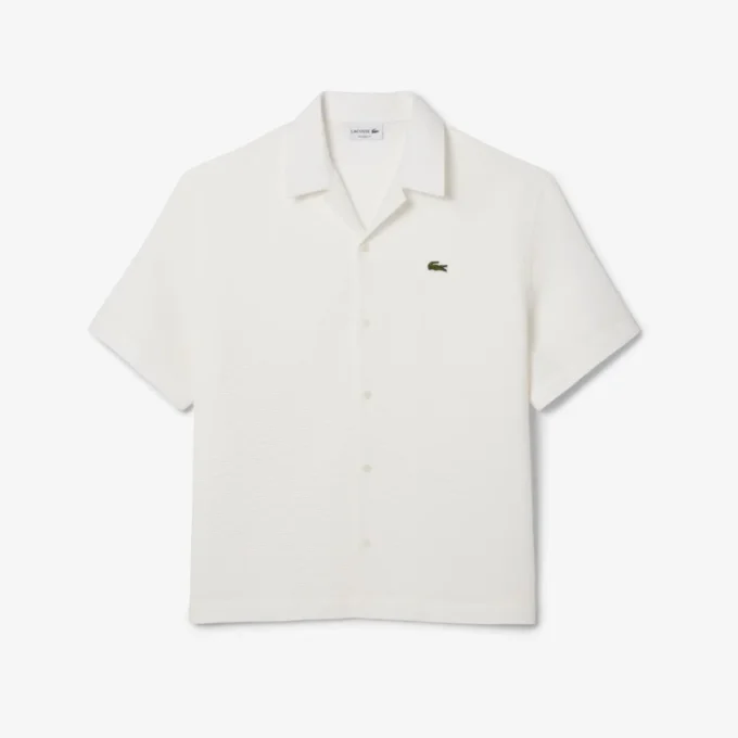 Camicia da uomo dalla vestibilità comoda con trama a nido d’ape Camicia da uomo dalla vestibilità comoda con trama a nido d’ape