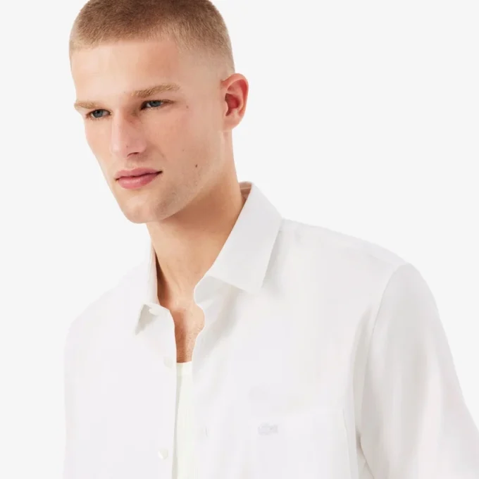 Camicia da uomo in cotone a maniche corte, vestibilità regolare Camicia da uomo in cotone a maniche corte, vestibilità regolare