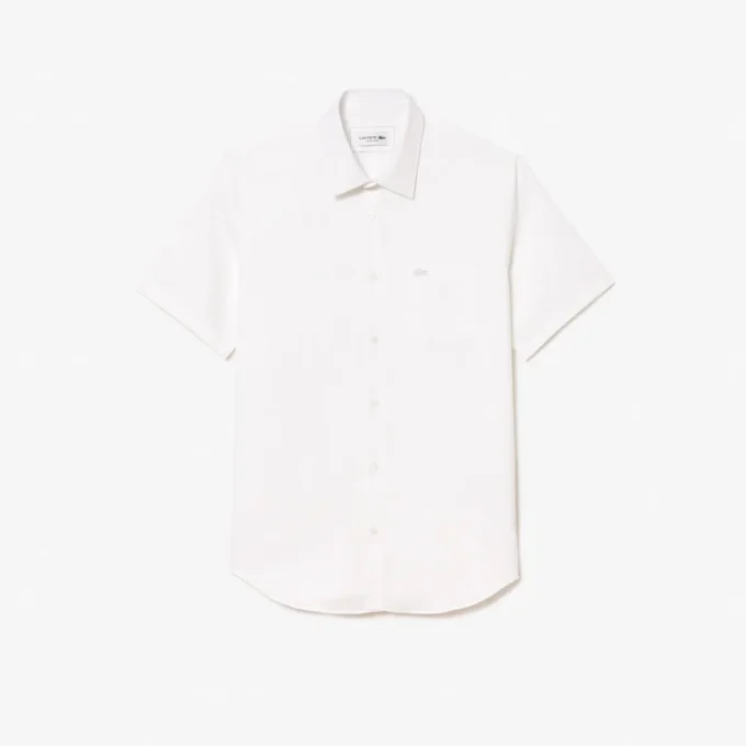 Camicia da uomo in cotone a maniche corte, vestibilità regolare Camicia da uomo in cotone a maniche corte, vestibilità regolare