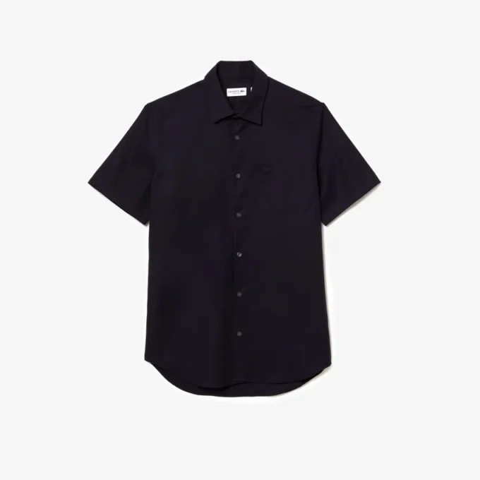 Camicia da uomo in cotone a maniche corte, vestibilità regolare Camicia da uomo in cotone a maniche corte, vestibilità regolare